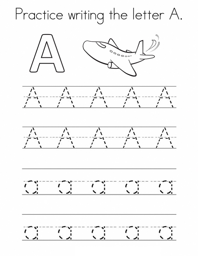 A Tracing Worksheet Airplane