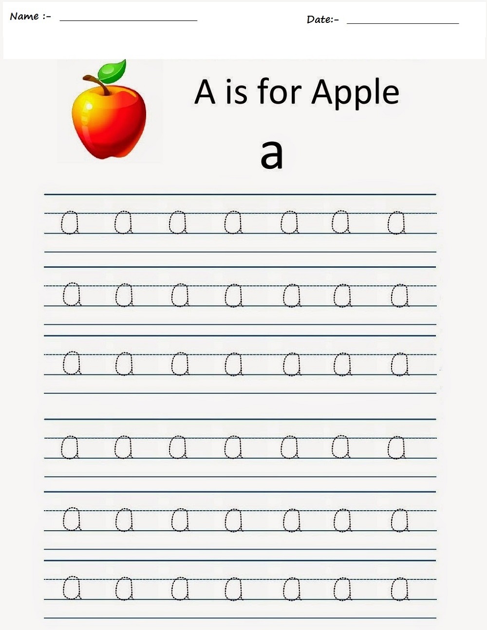 A Tracing Worksheet Apple