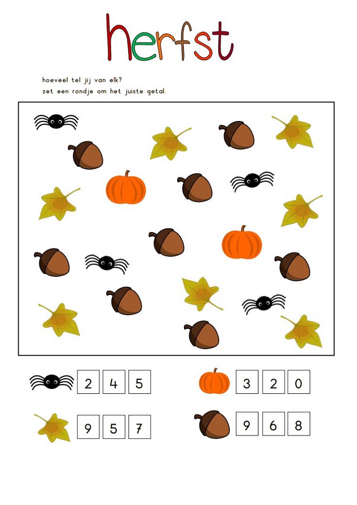 Activity Sheets For Preschoolers Herfst