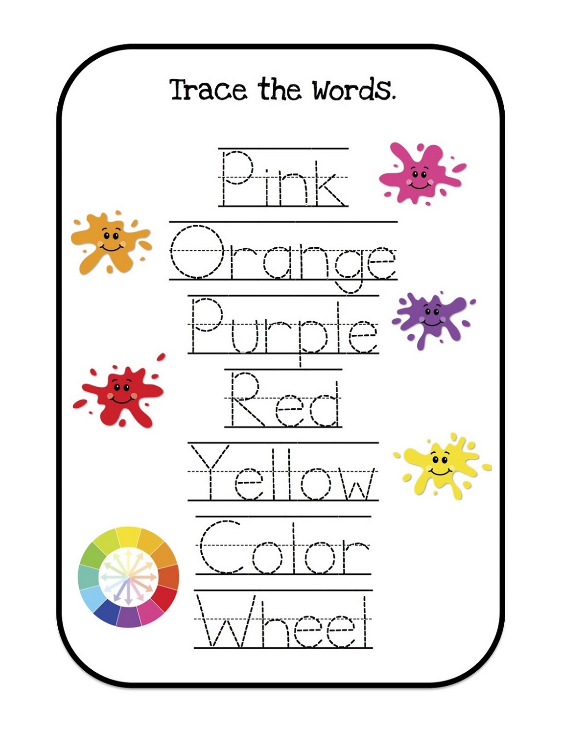 Activity Sheets For Preschoolers Trace