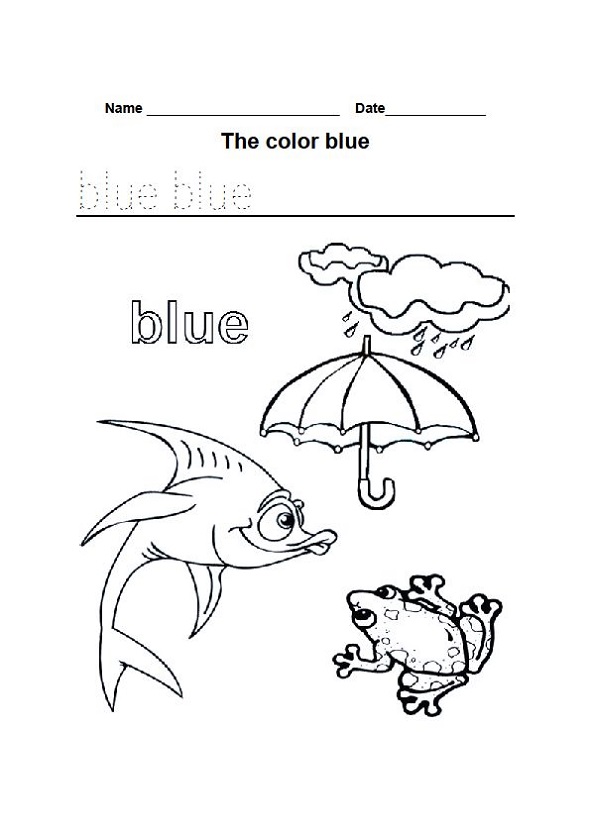 Color Worksheets For Preschool Blue