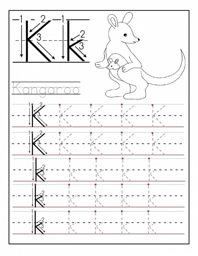 Free Letter Tracing Worksheets Kangoroo