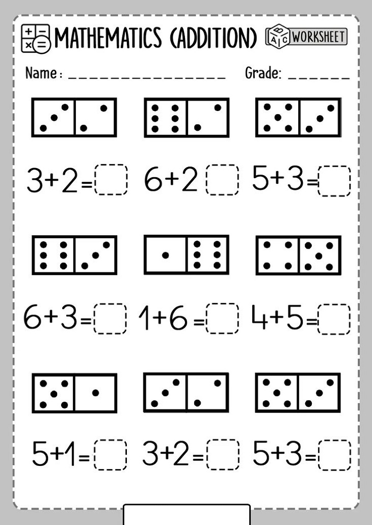 Free Printable Math Worksheets Domino