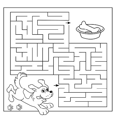Free Printable Mazes For Preschoolers Dog