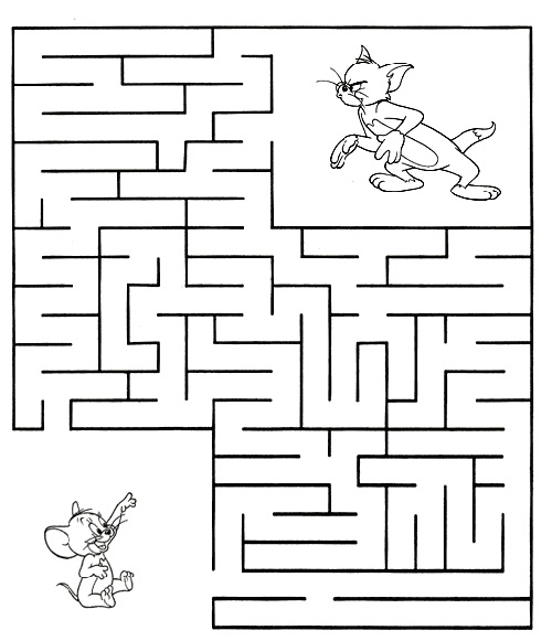 Free Printable Mazes For Preschoolers Tom & Jerry