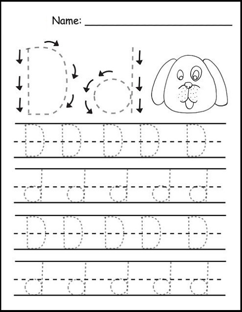 Free Printable Preschool Worksheets Tracing Letters D