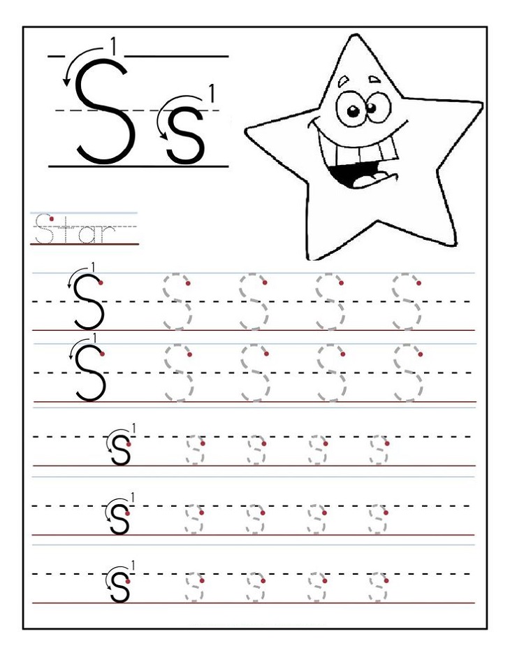 Free Printable Preschool Worksheets Tracing Letters Star