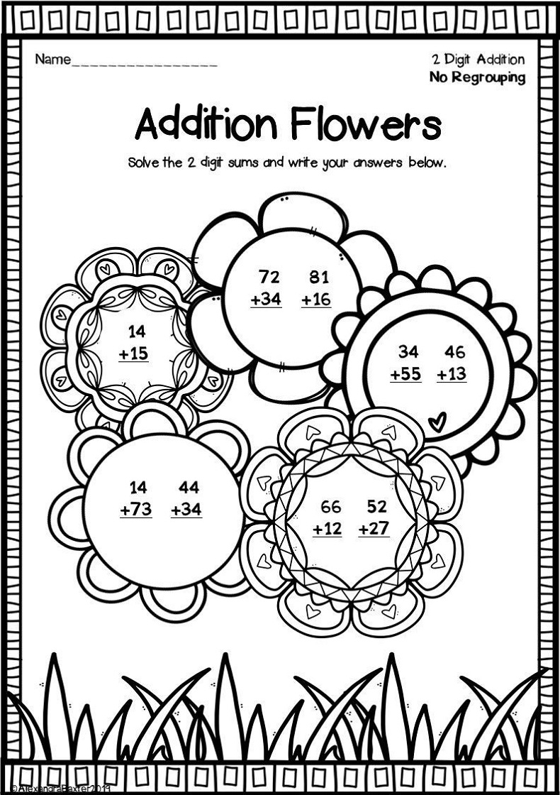 Fun Math Worksheets Flowers