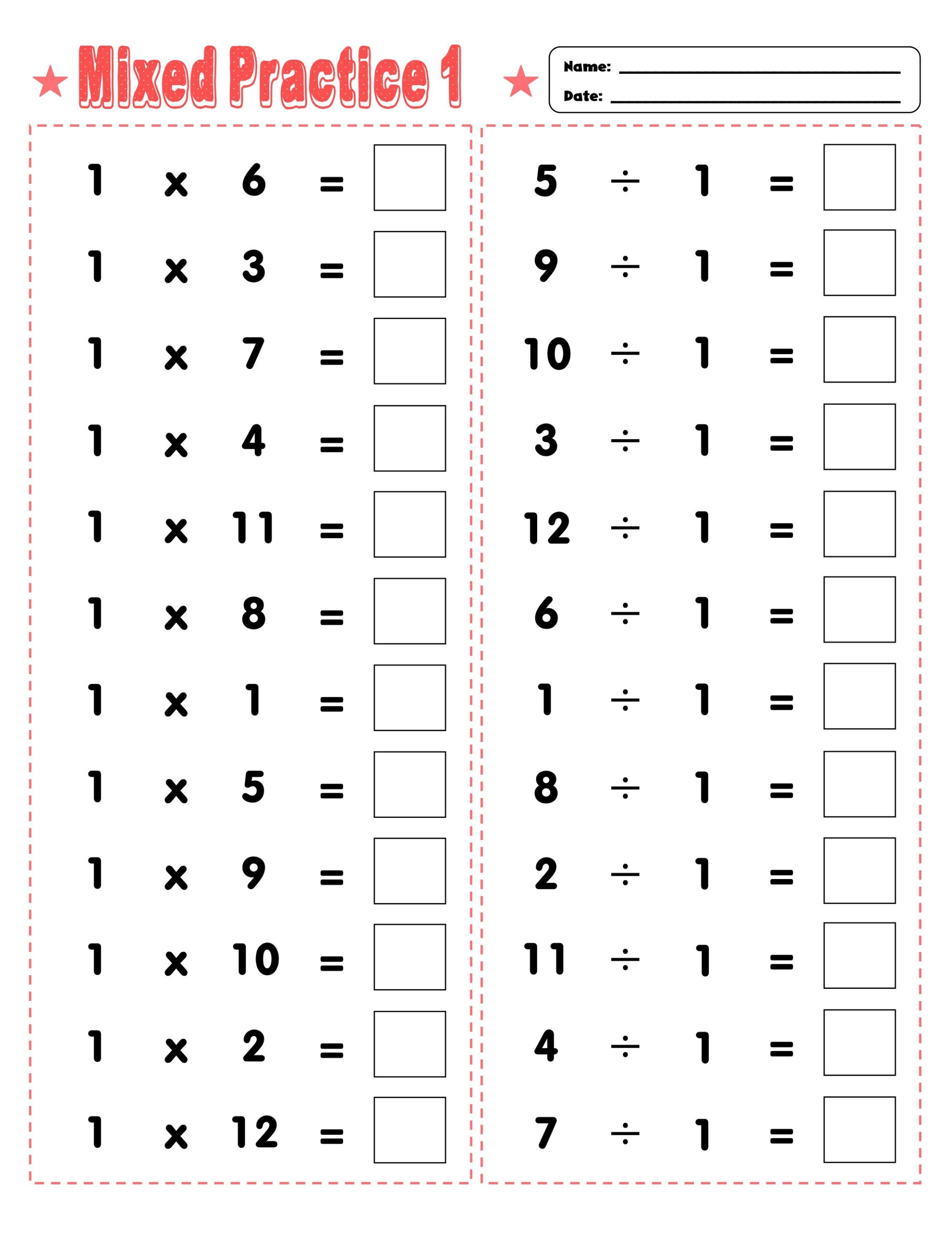 Maths Multiplication Worksheets Division