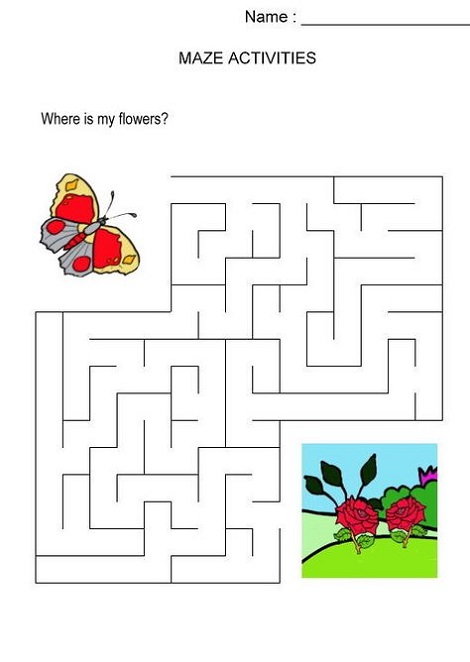 Simple Maze Printable Butterfly