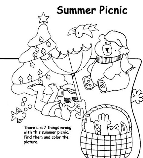 Free Coloring Pages For Kindergarten Picnic
