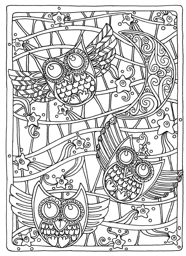Free Downloadable Coloring Pages For Adults Owl