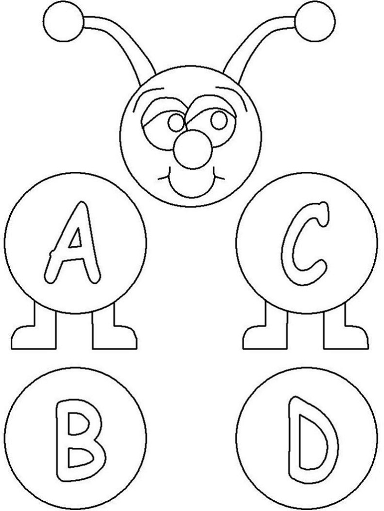 Free Printable Alphabet Coloring Pages ABCD