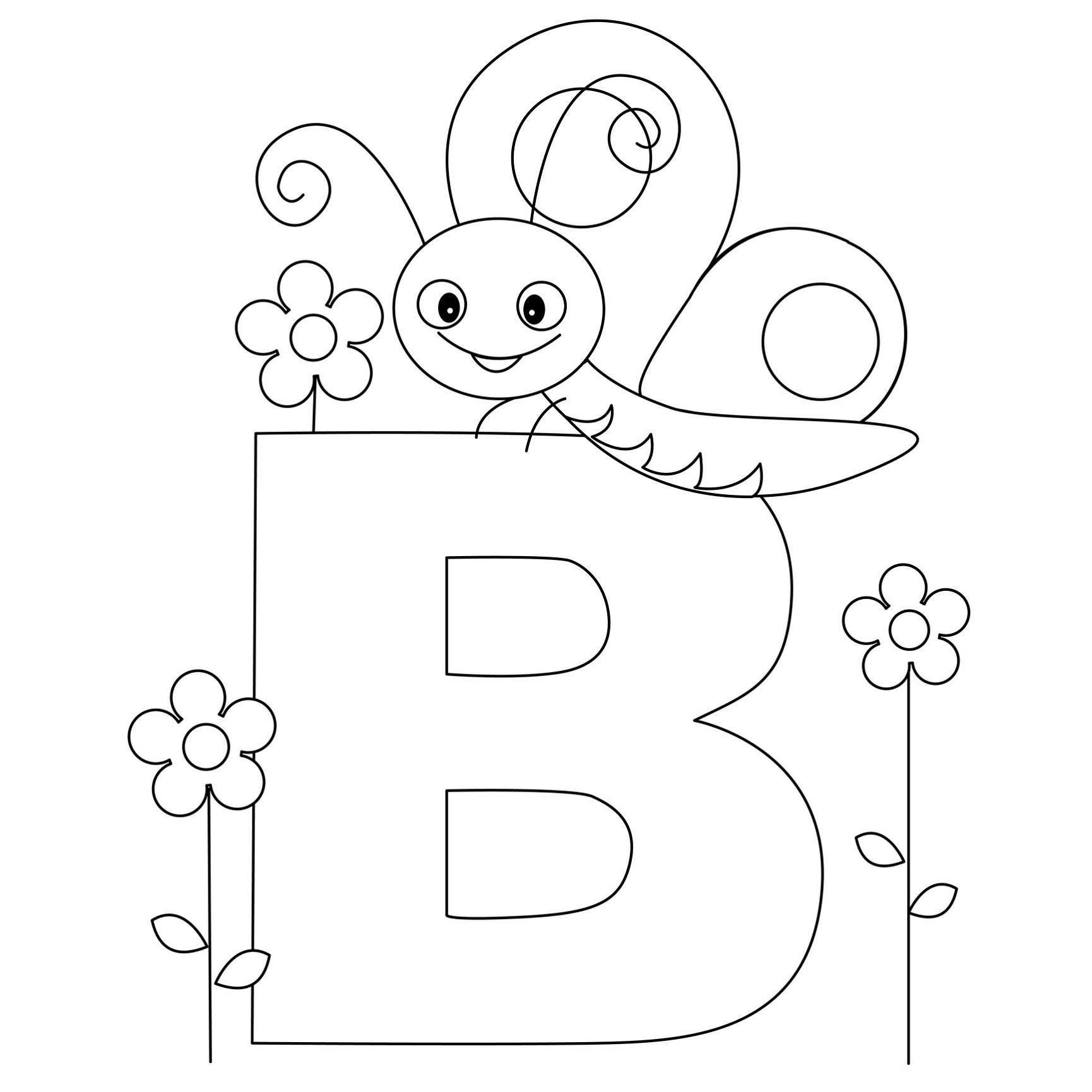 Free Printable Alphabet Coloring Pages Butterfly
