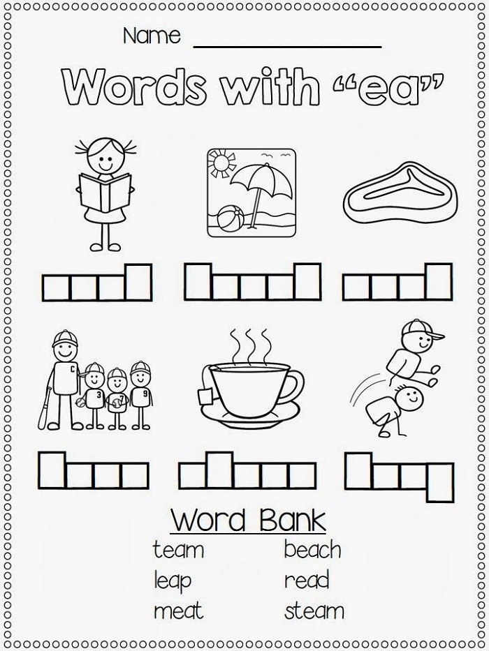 Kindergarten Printable Worksheets Families