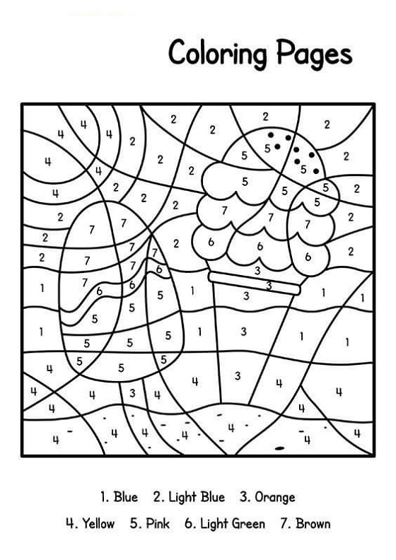 Number Coloring Pages Preschool Ice