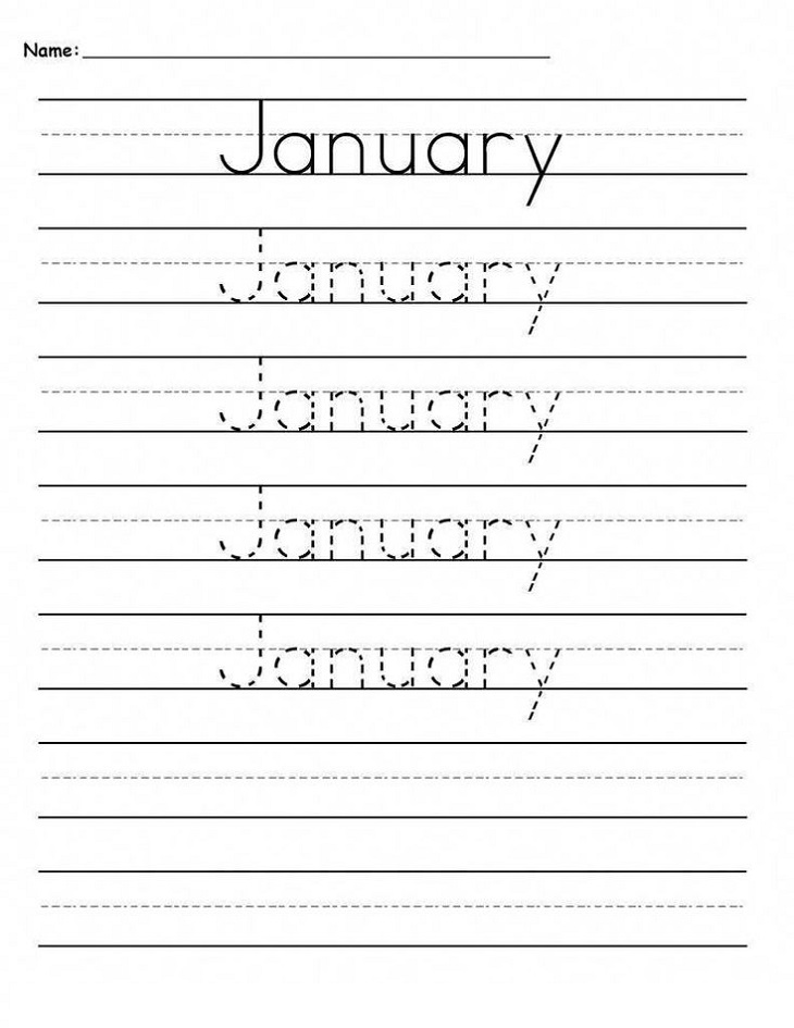 Preschool Tracing Worksheets January