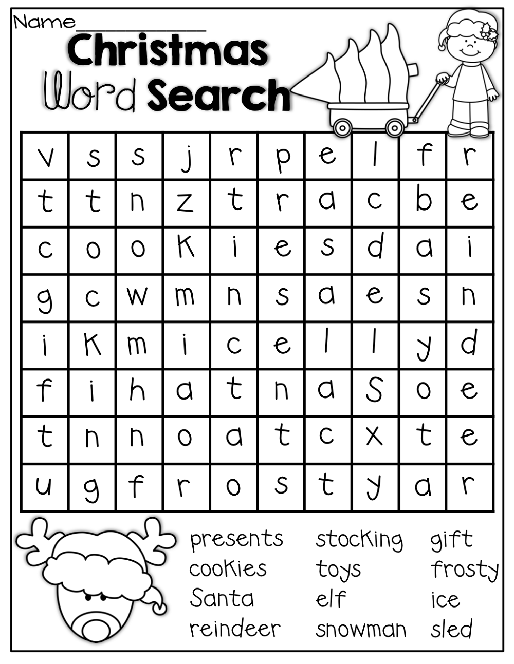 word search christmas activities for kids