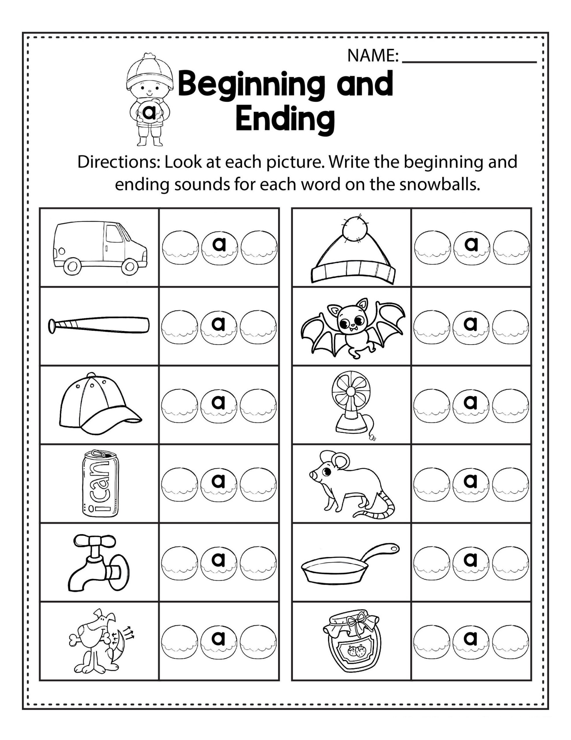 Kindergarten Work Sheets Spelling