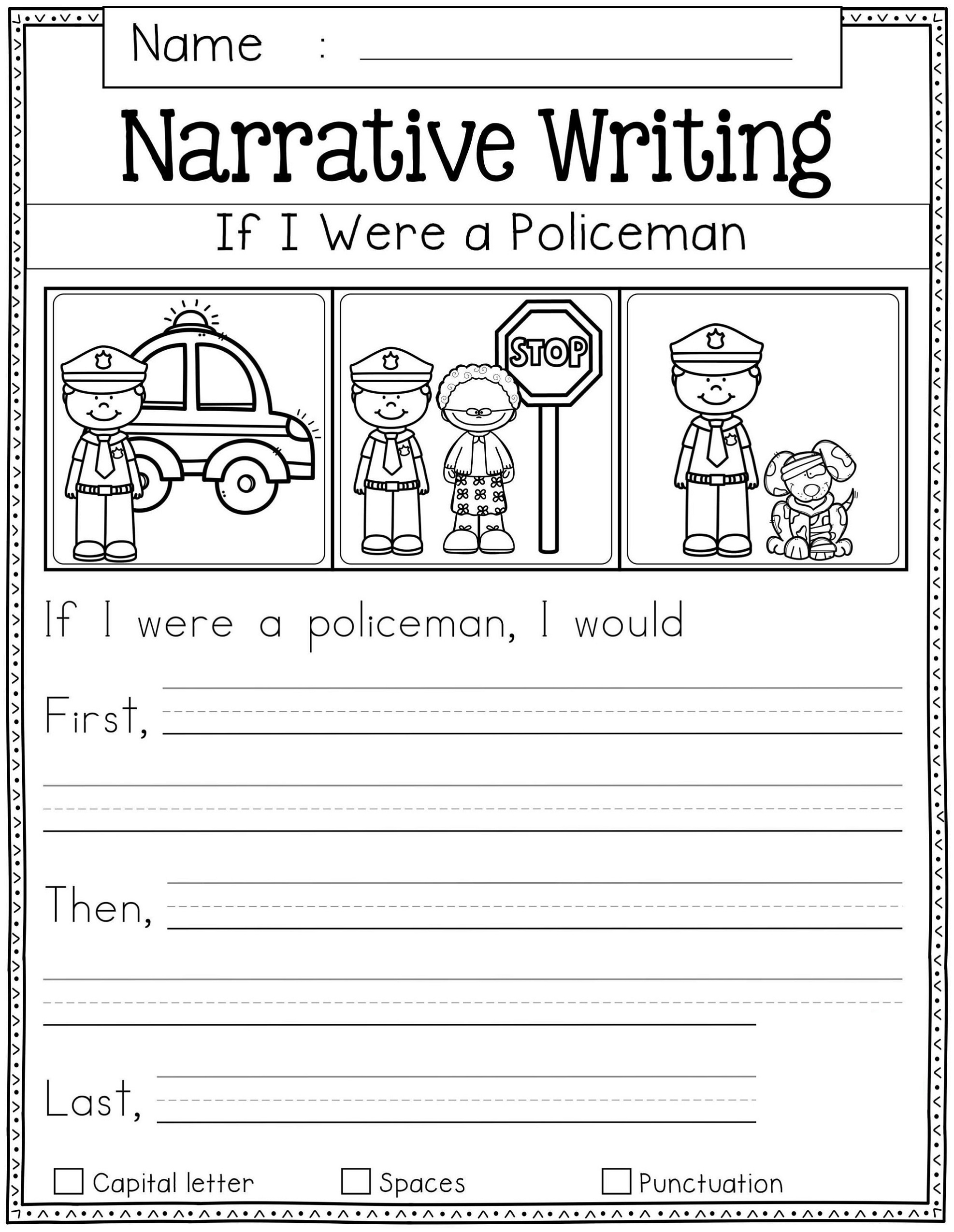 Kindergarten Worksheets Writing Naratif