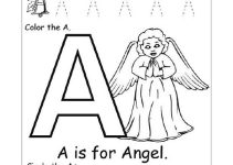 Letter A Coloring Sheet Angel