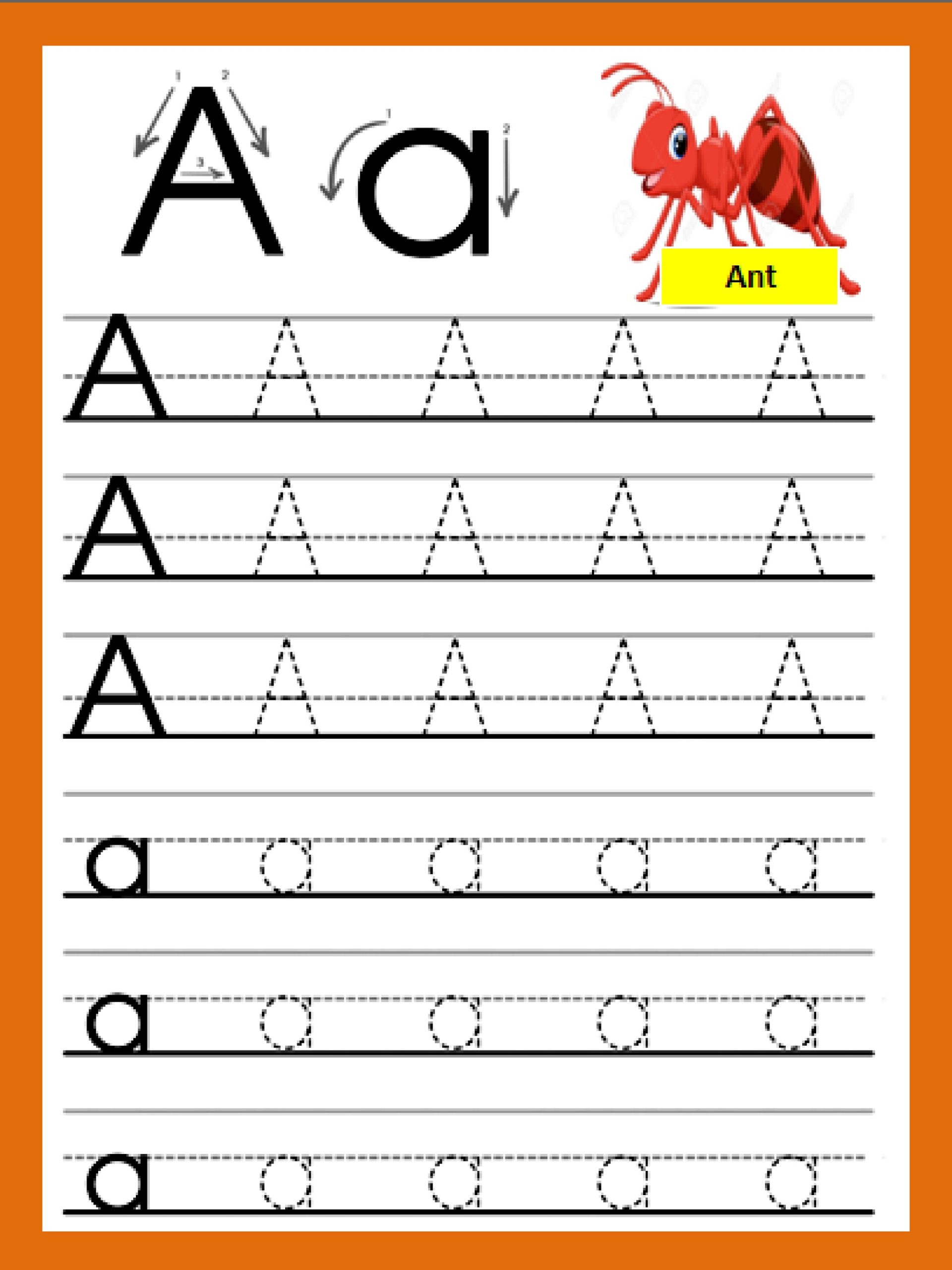 Letter A Tracing Worksheets Hardwriting