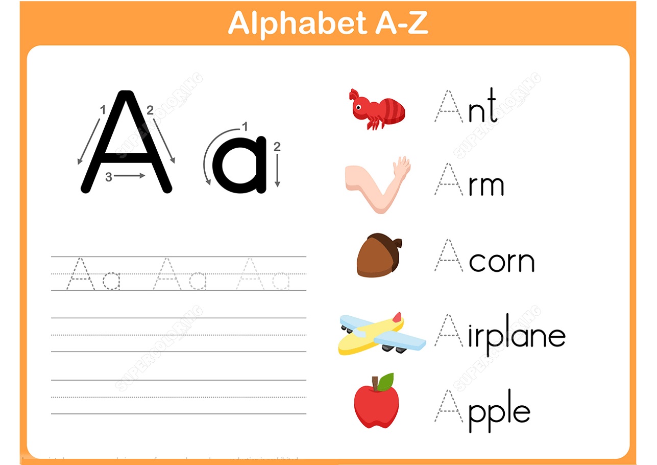Letter A Tracing Worksheets Puzzle