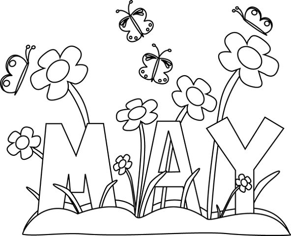 May Day Coloring Pages Month