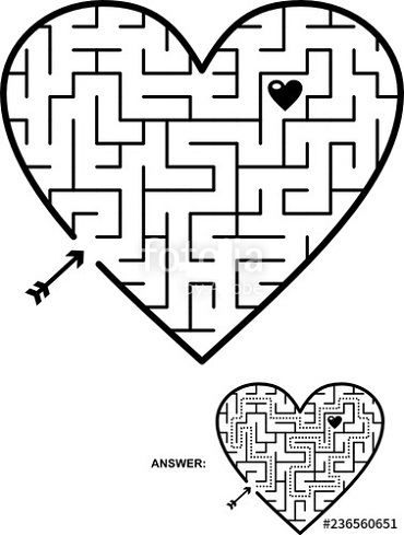 Maze Coloring Pages Valentine