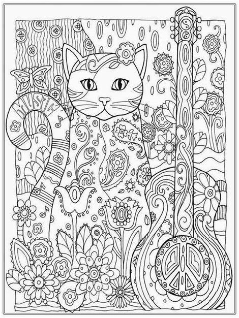 Printable Coloring Sheets For Adults Cat