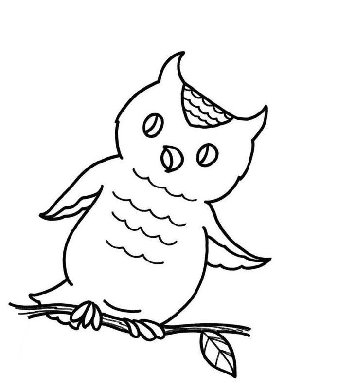 Simple Colouring Sheets Owl