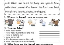 Worksheet Reading Comprehension Animal