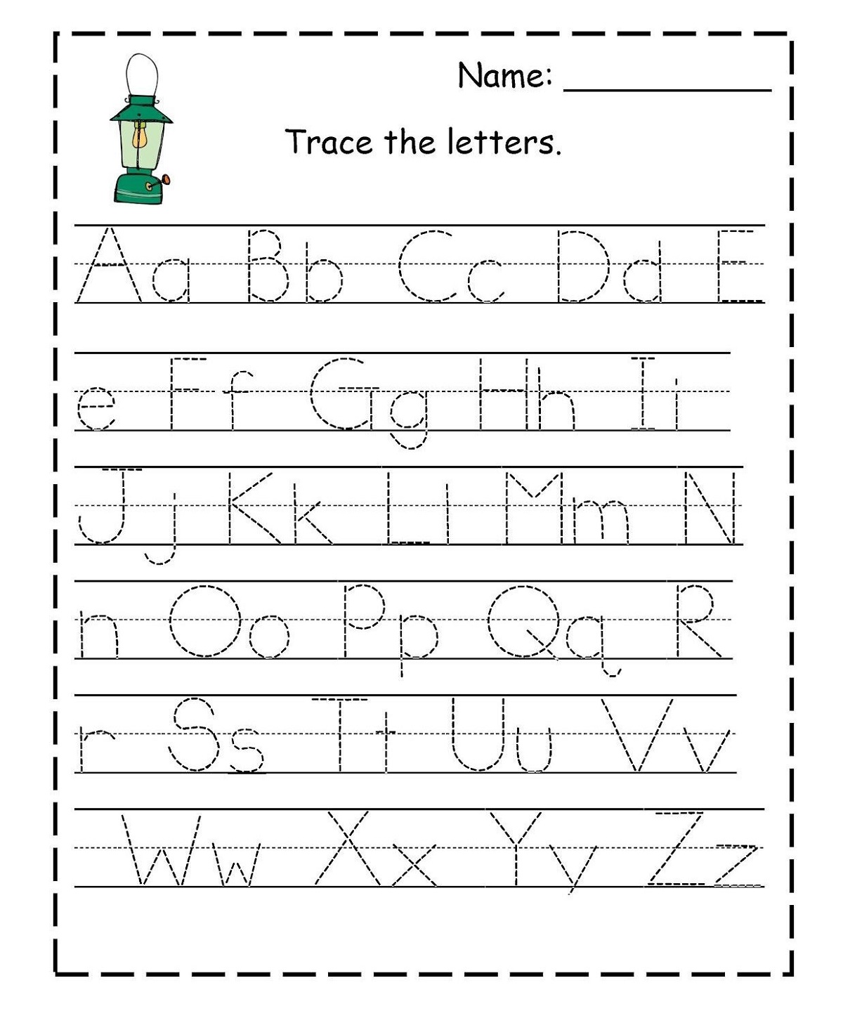 Alphabet Tracing Worksheets Pdf Trace