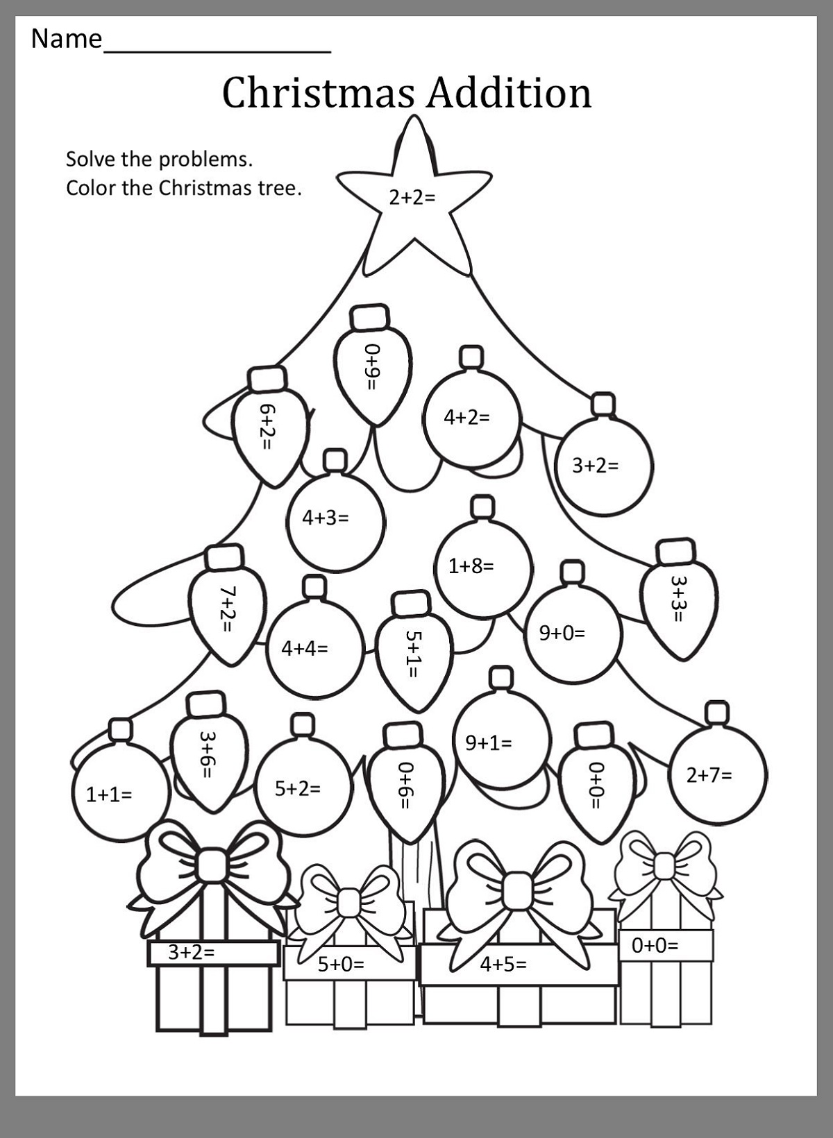 Christmas Worksheets Math