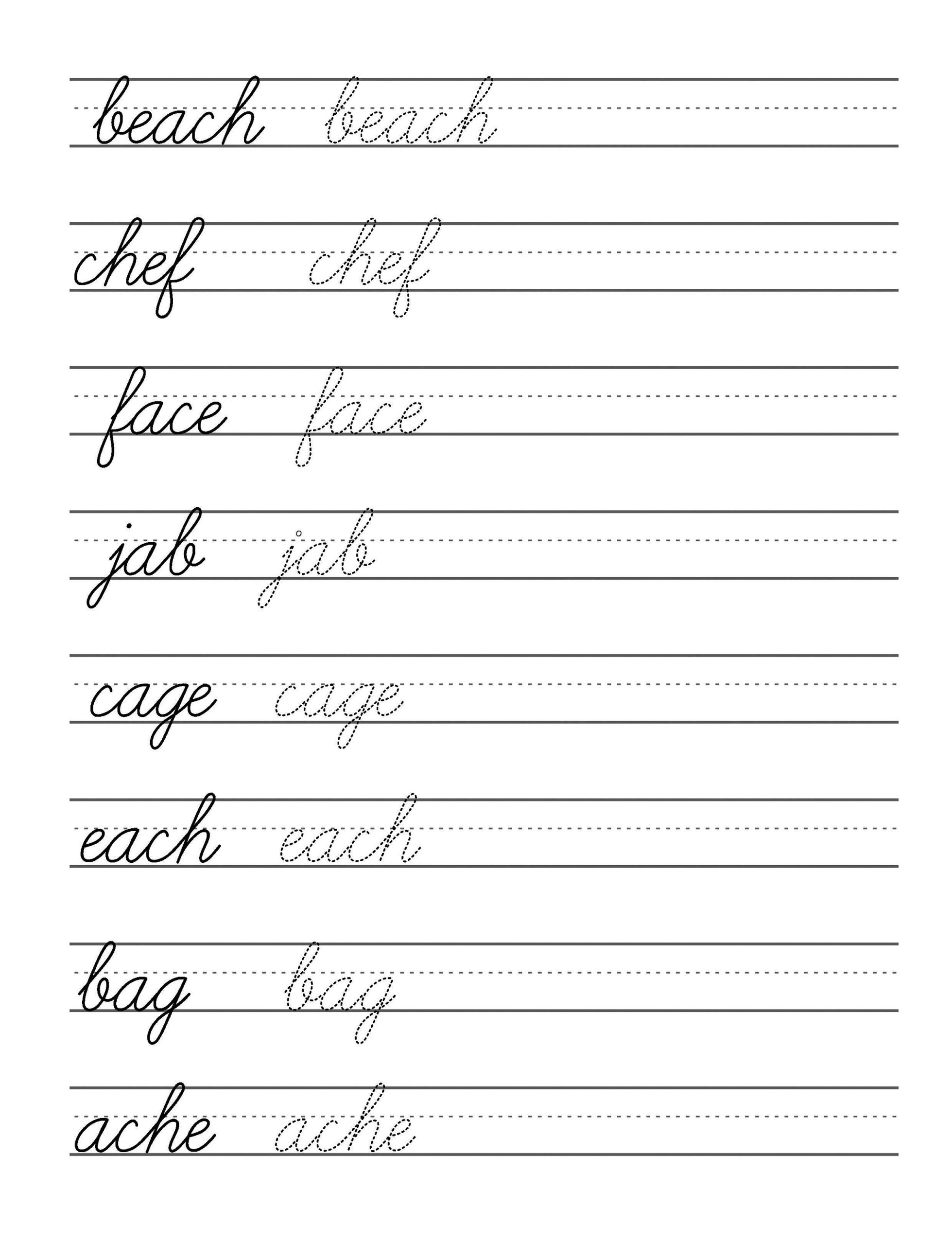 Cursive Writing Worksheets For Kids