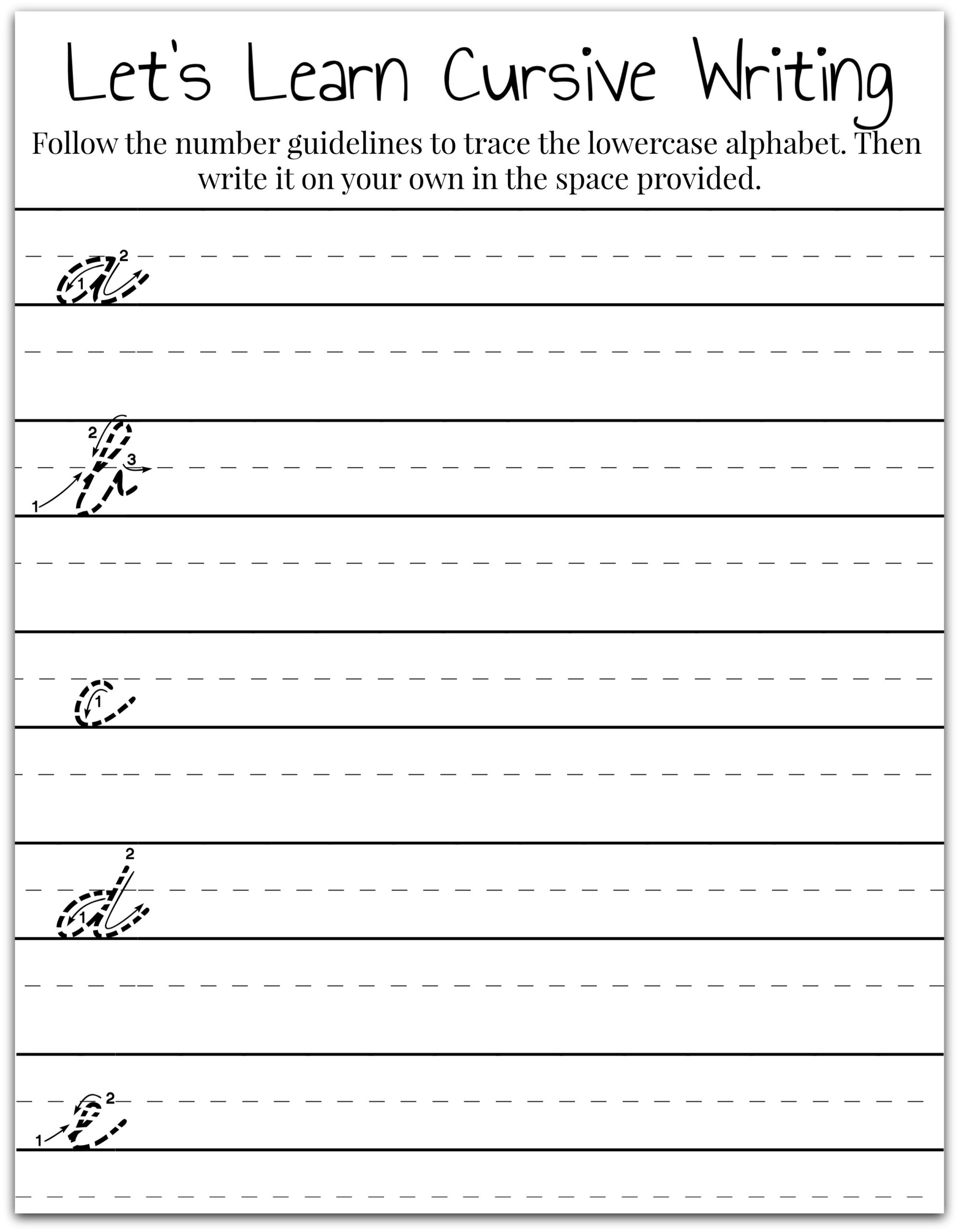 Cursive Writing Worksheets Learn