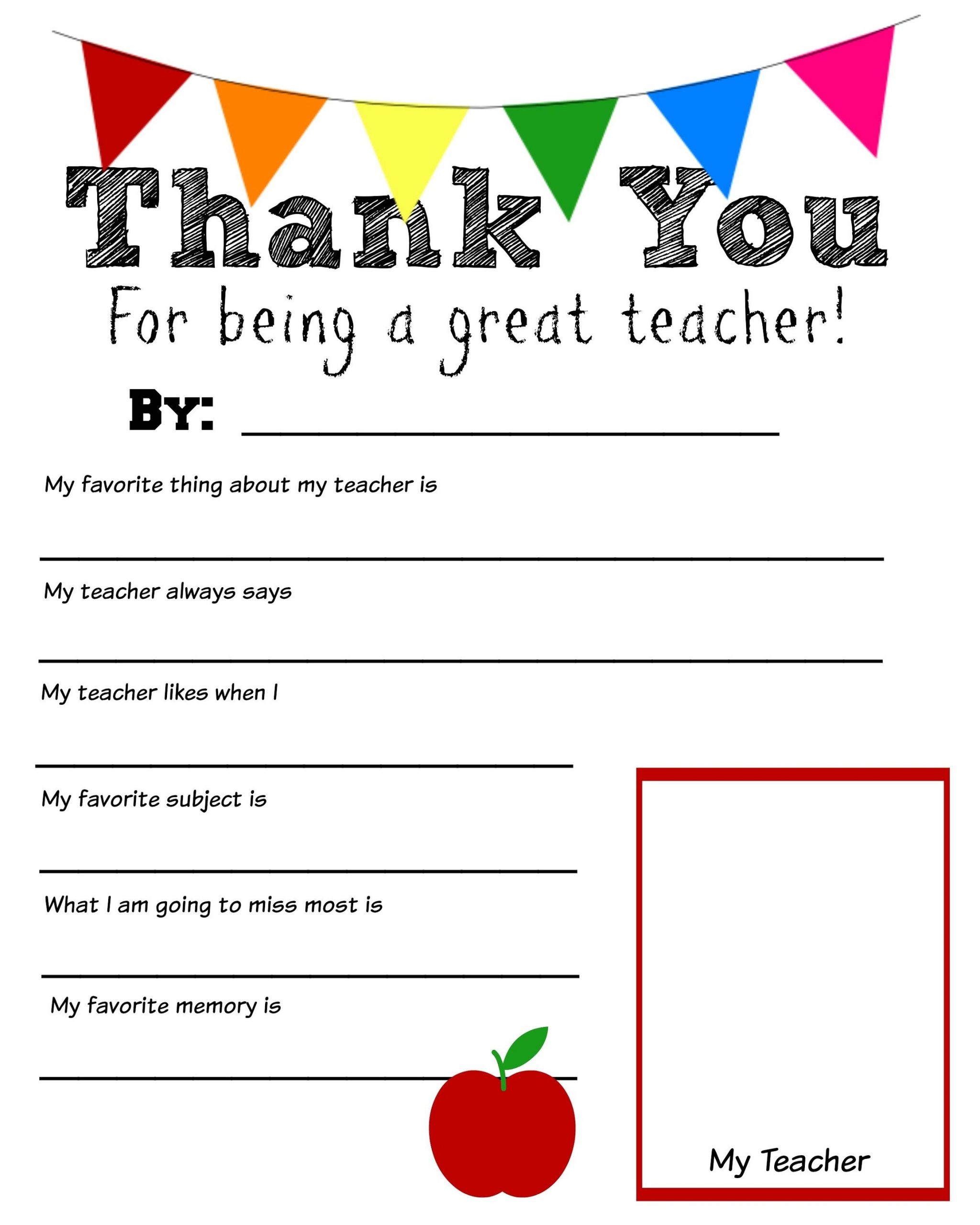 Easy Teacher Worksheets Thank You