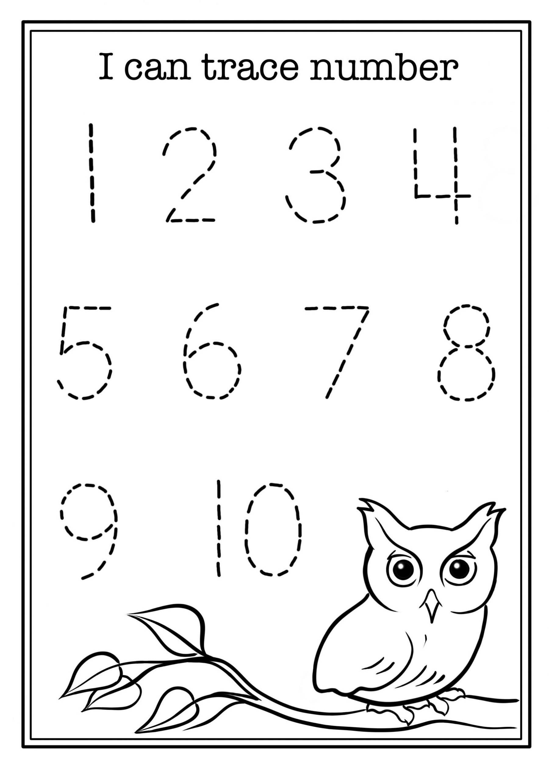 Free Preschool Worksheets Trace Number