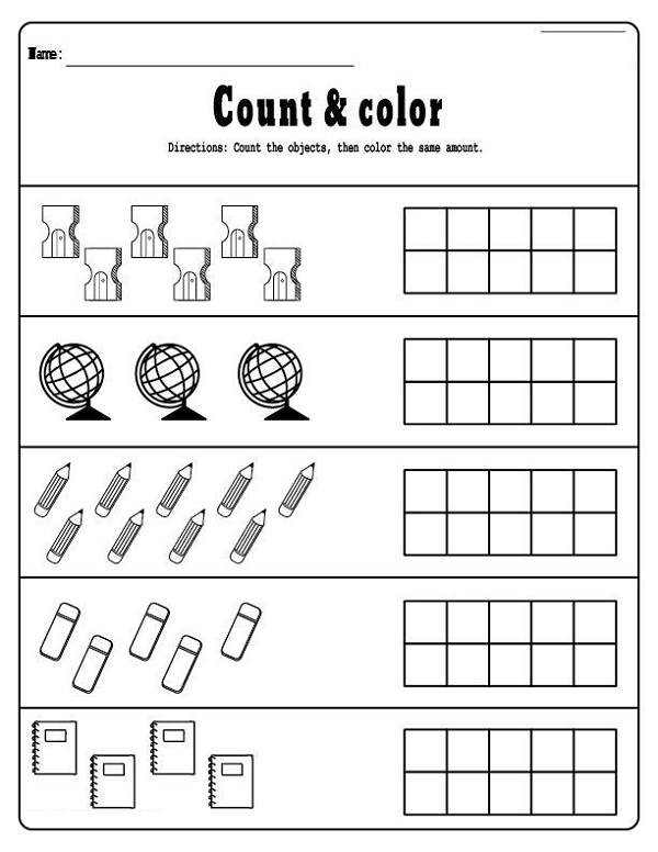 Kindergarten Pdf Worksheets Count