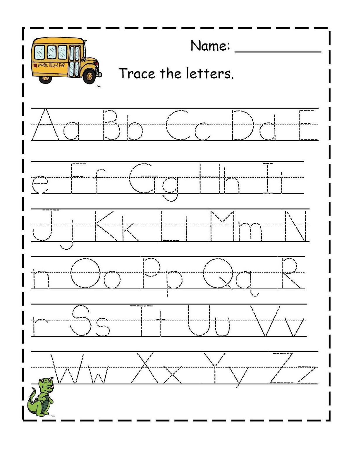 Letter Tracing Worksheets Abcd
