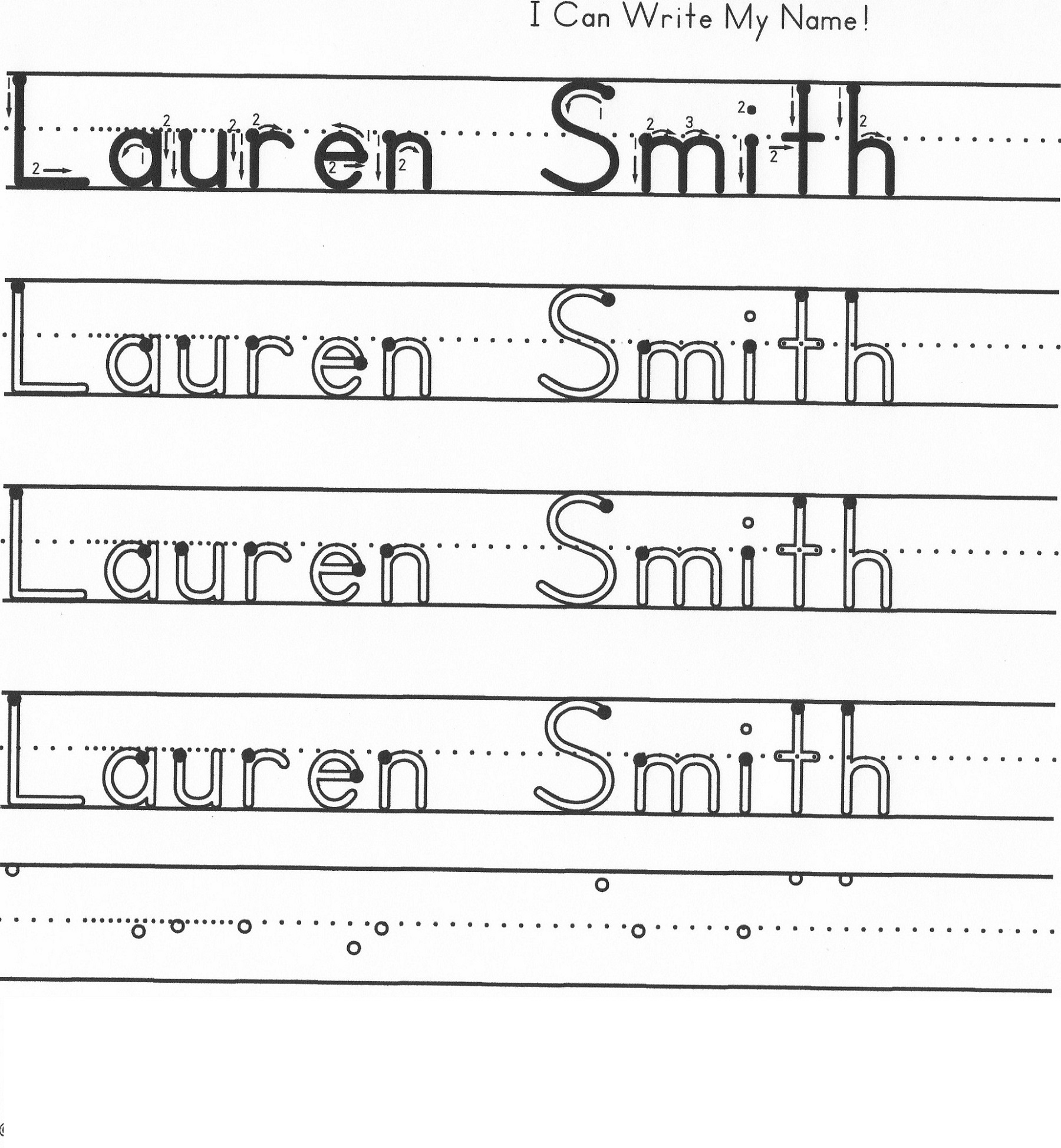 Name Tracing Worksheets Lauren Smith