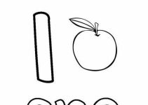 Number One Coloring Page Apple