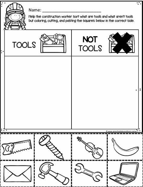 Preschool Worksheets Construction