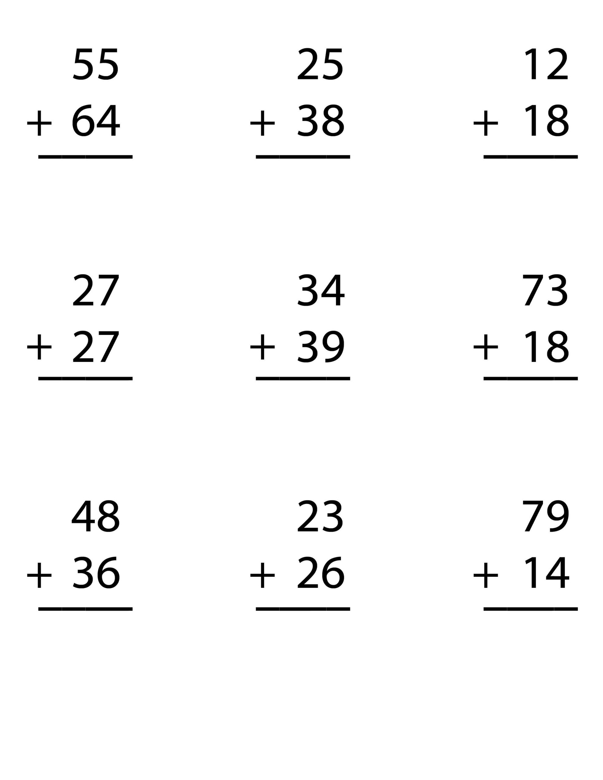 Printable Math Worksheets Adding
