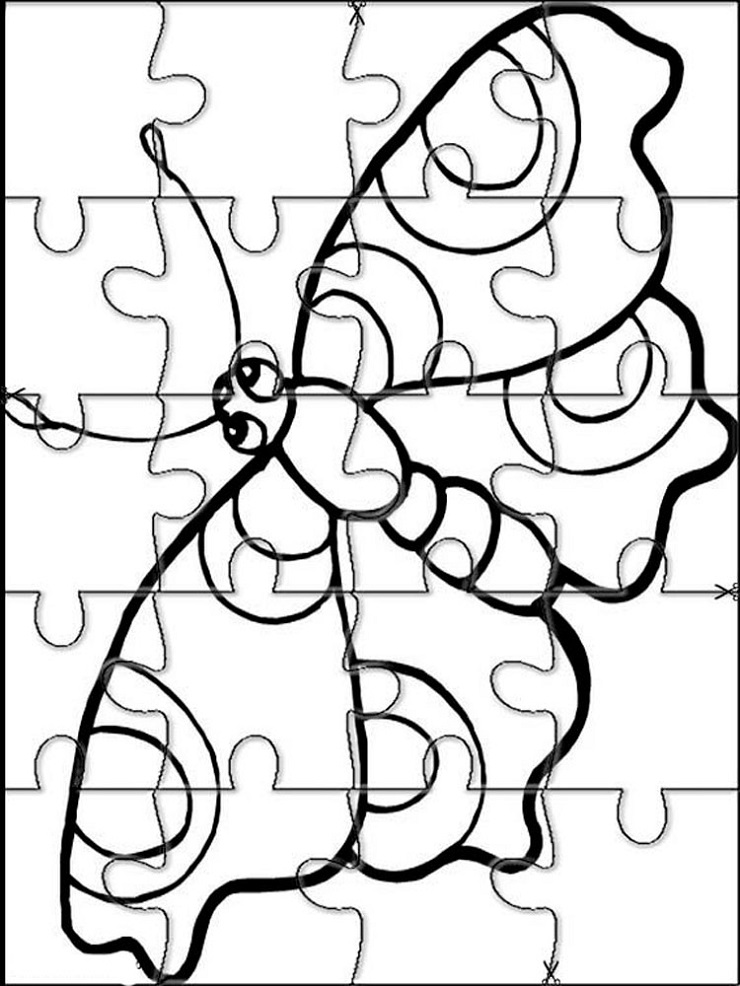 Puzzle Coloring Pages Butterfly