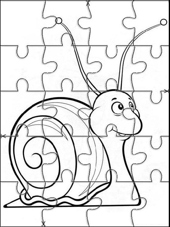 Puzzle Coloring Pages Snail