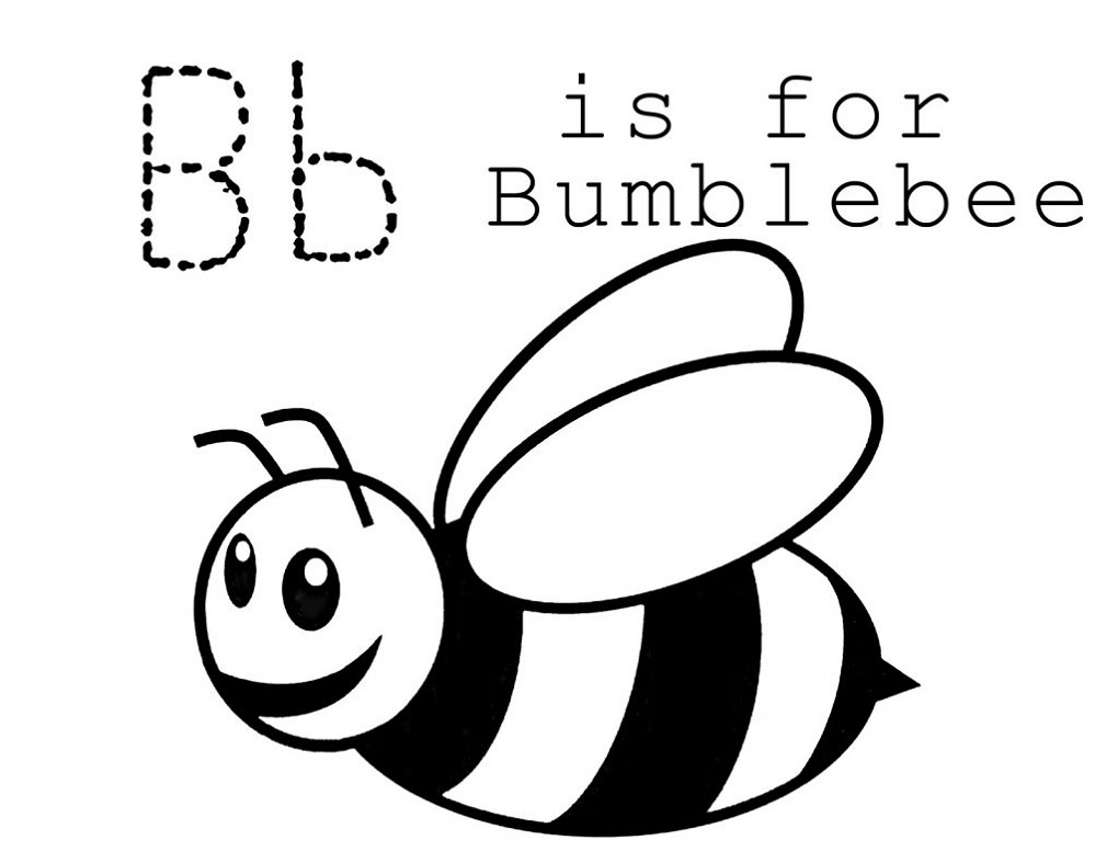 Alphabet Coloring Pages Free Bee