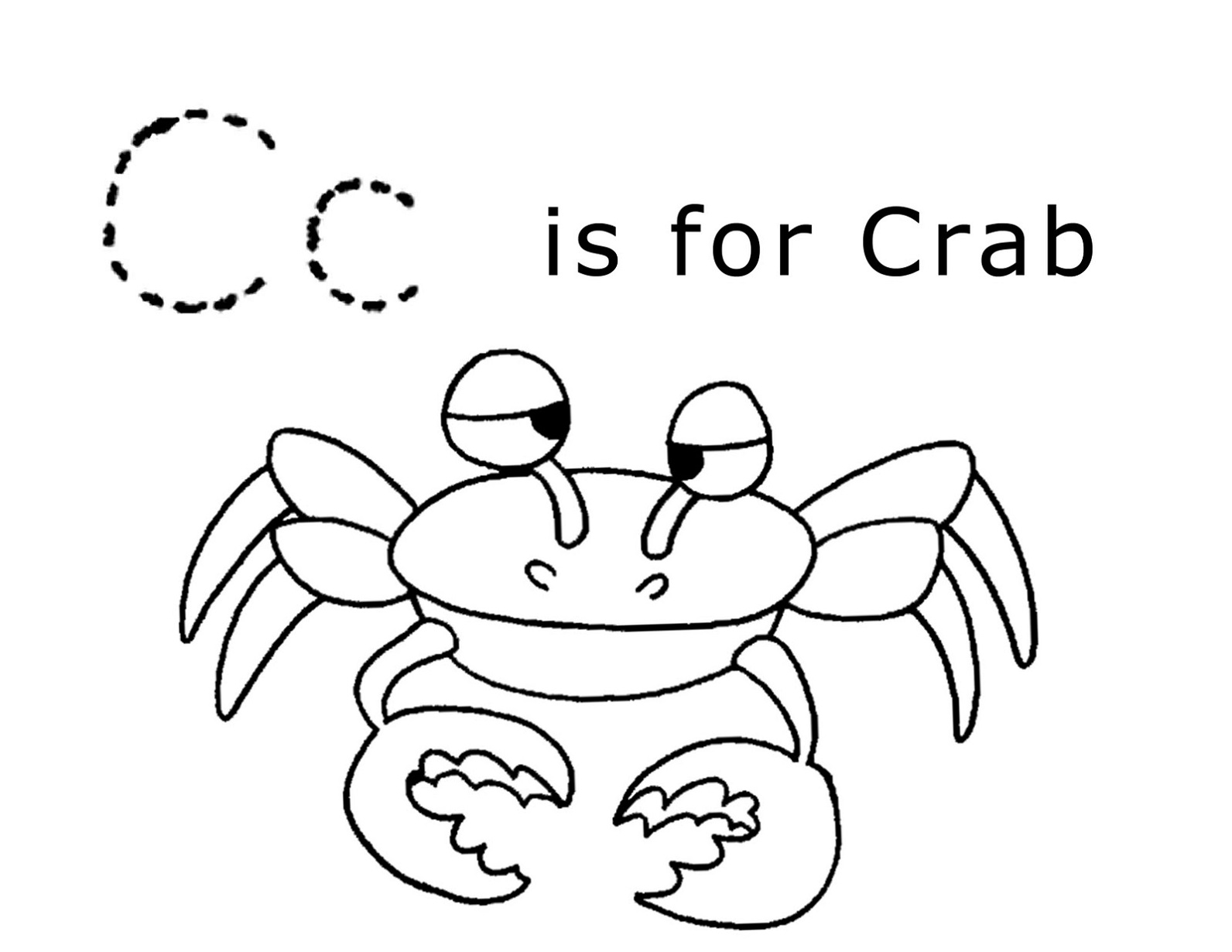 Alphabet Coloring Pages Free Crab