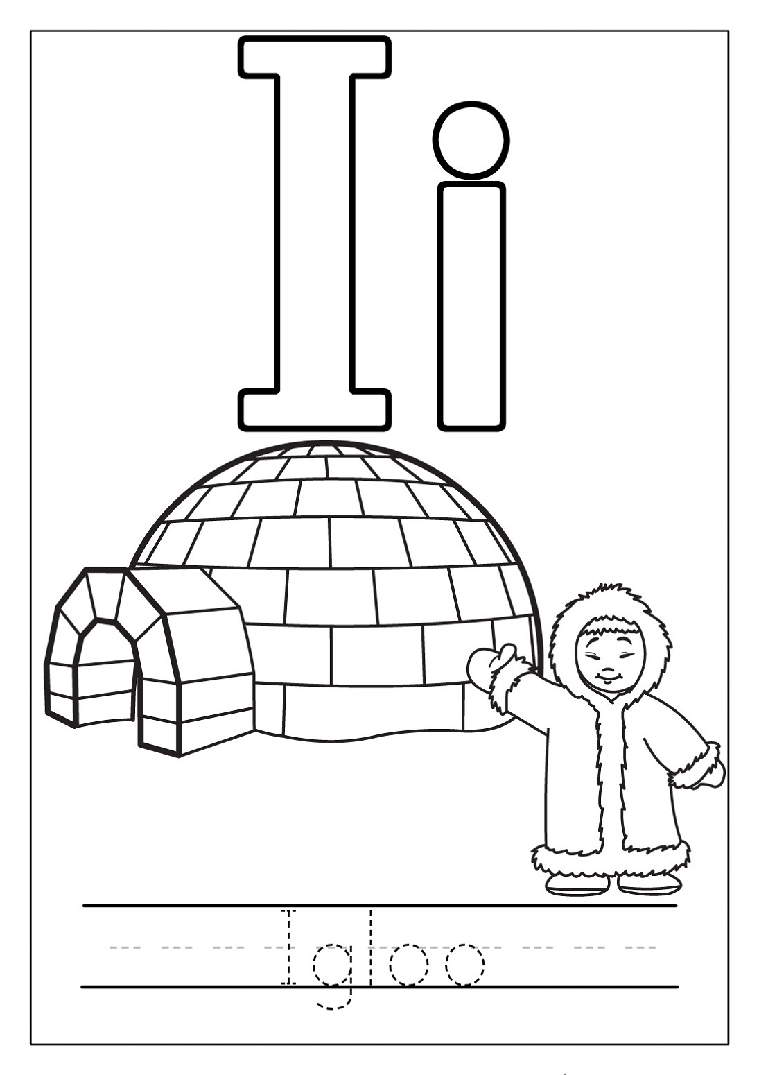 Alphabet Coloring Pages Free Igloo