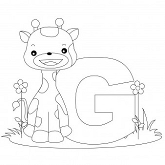 Alphabet Letters Coloring Pages Giraffe